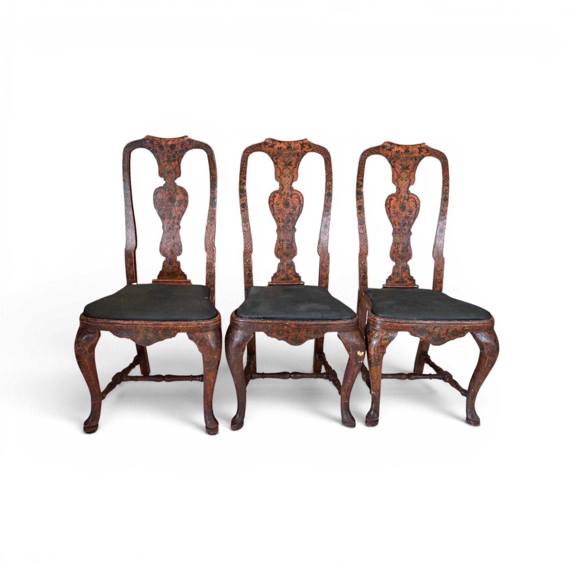 18th Century Rococo Set of 6 Painted Dining Chairs from Lucca