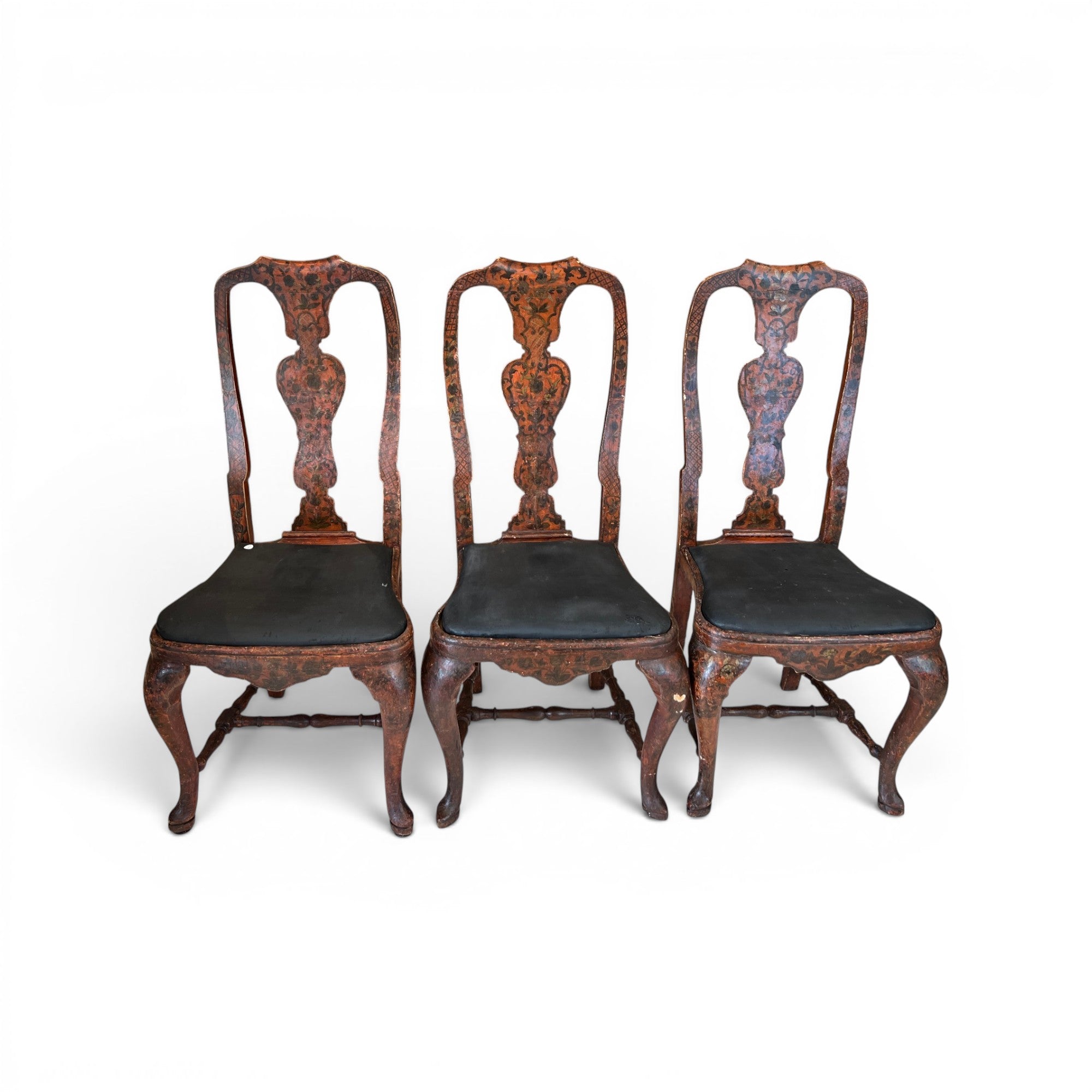 18th Century Rococo Set of 6 Painted Dining Chairs from Lucca