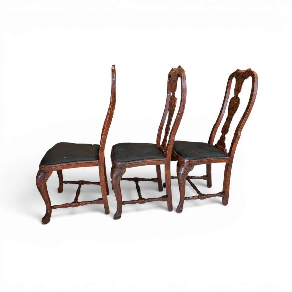 18th Century Rococo Set of 6 Painted Dining Chairs from Lucca