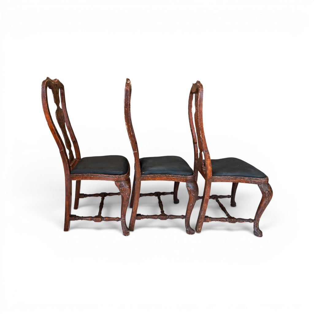 18th Century Rococo Set of 6 Painted Dining Chairs from Lucca