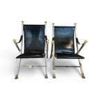 Mid-Century French Pair of Maison Jansen Folding Chairs