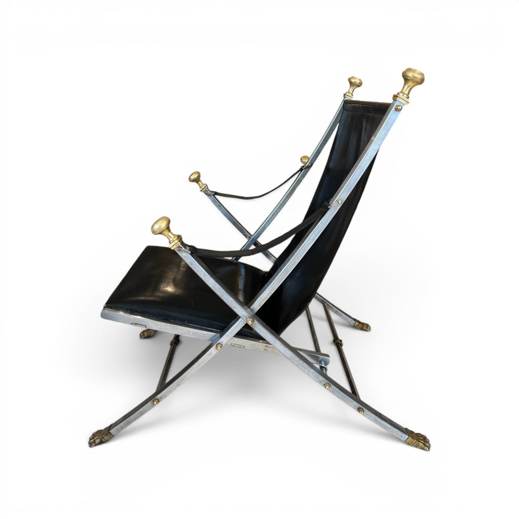 Mid-Century French Pair of Maison Jansen Folding Chairs