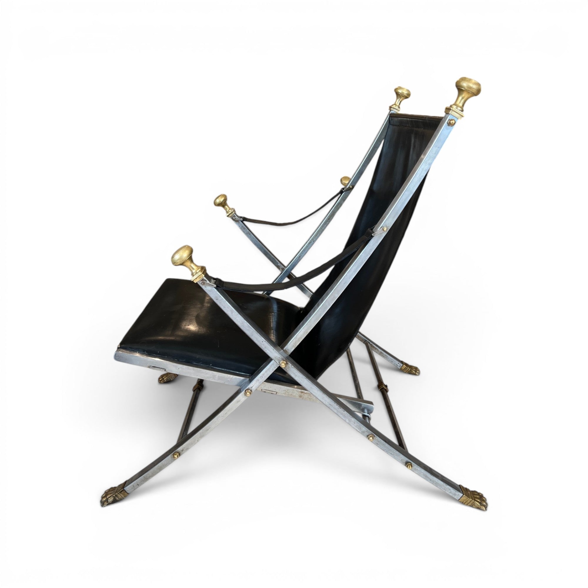 Mid-Century French Pair of Maison Jansen Folding Chairs