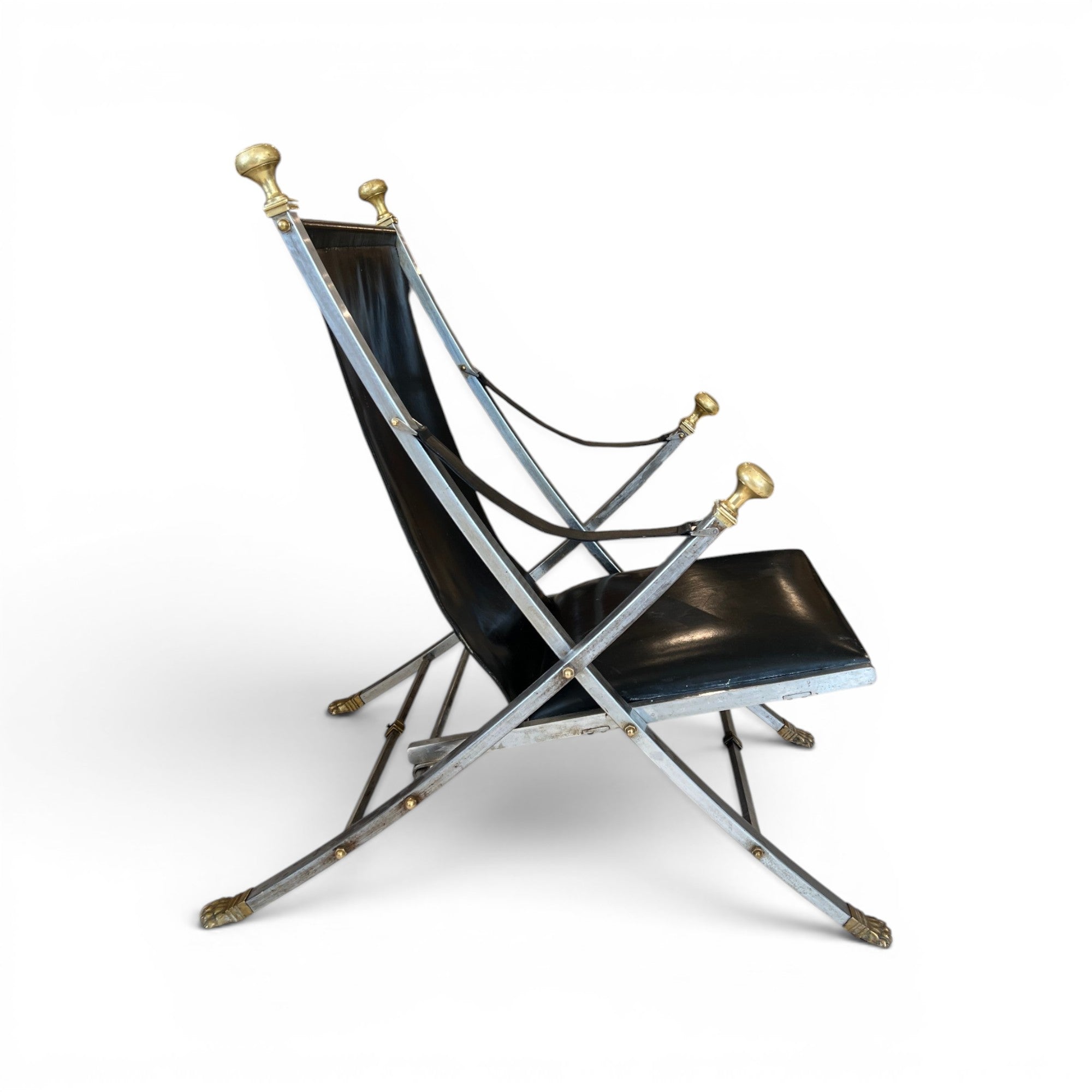 Mid-Century French Pair of Maison Jansen Folding Chairs