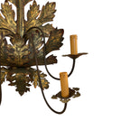 Mid-Century French Tole Leaf Sconces