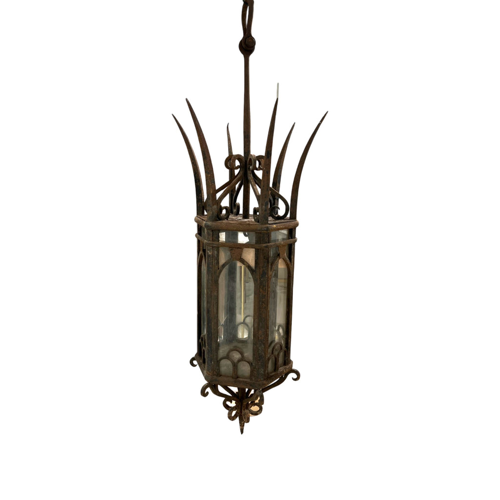 19th Century Italian Antique Gothic Iron Lantern