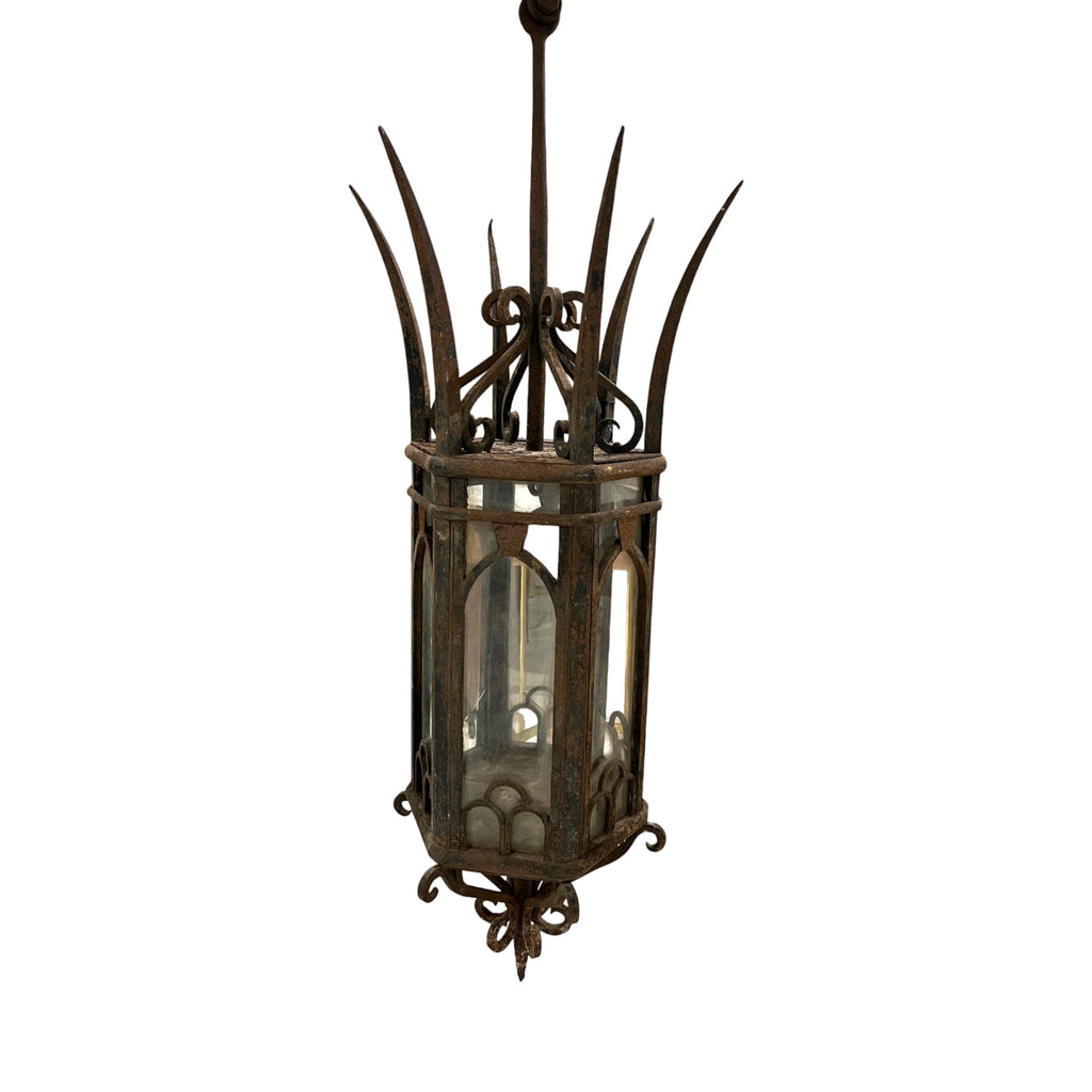 19th Century Italian Antique Gothic Iron Lantern