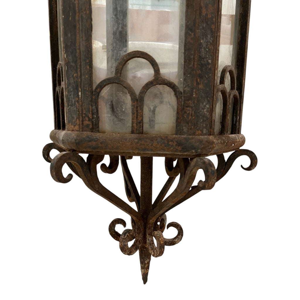 19th Century Italian Antique Gothic Iron Lantern