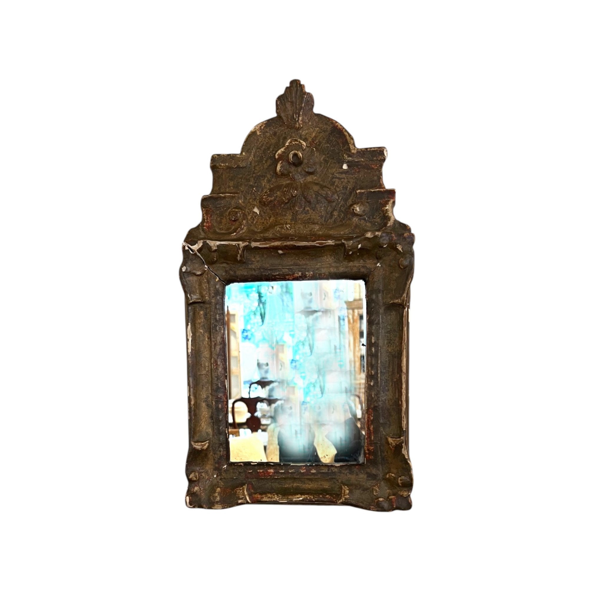 18th Century French Small Gilded Mirror