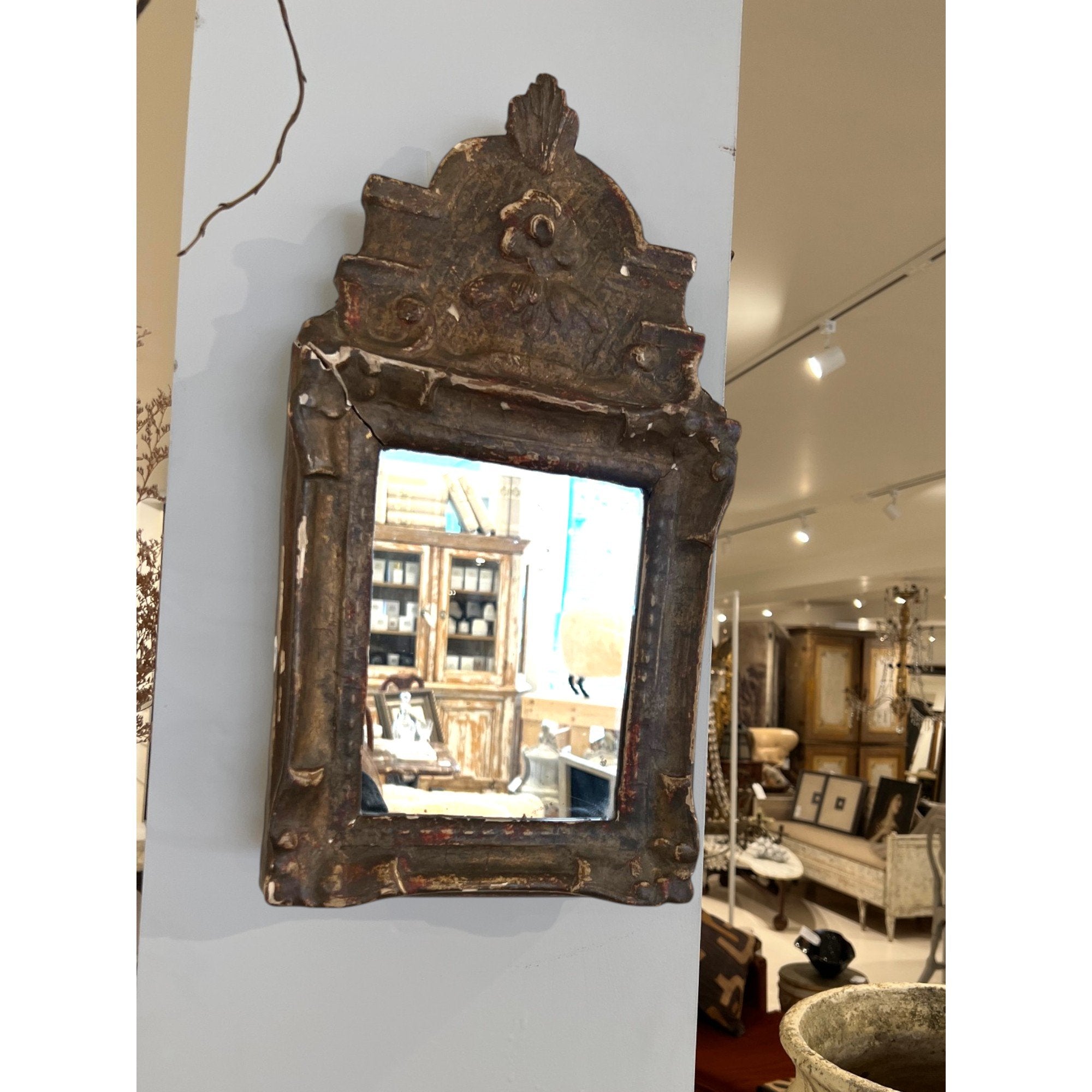 18th Century French Small Gilded Mirror