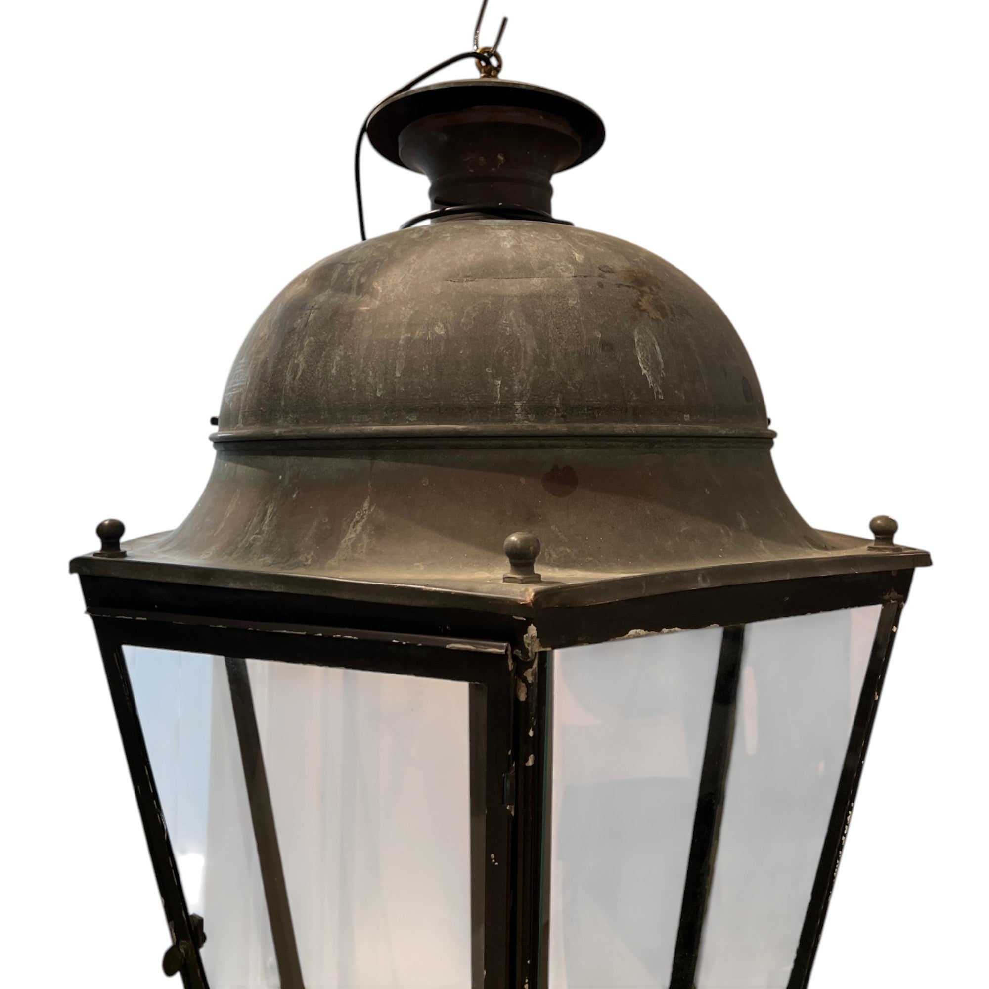 19th Century French Large Iron & Glass Lantern