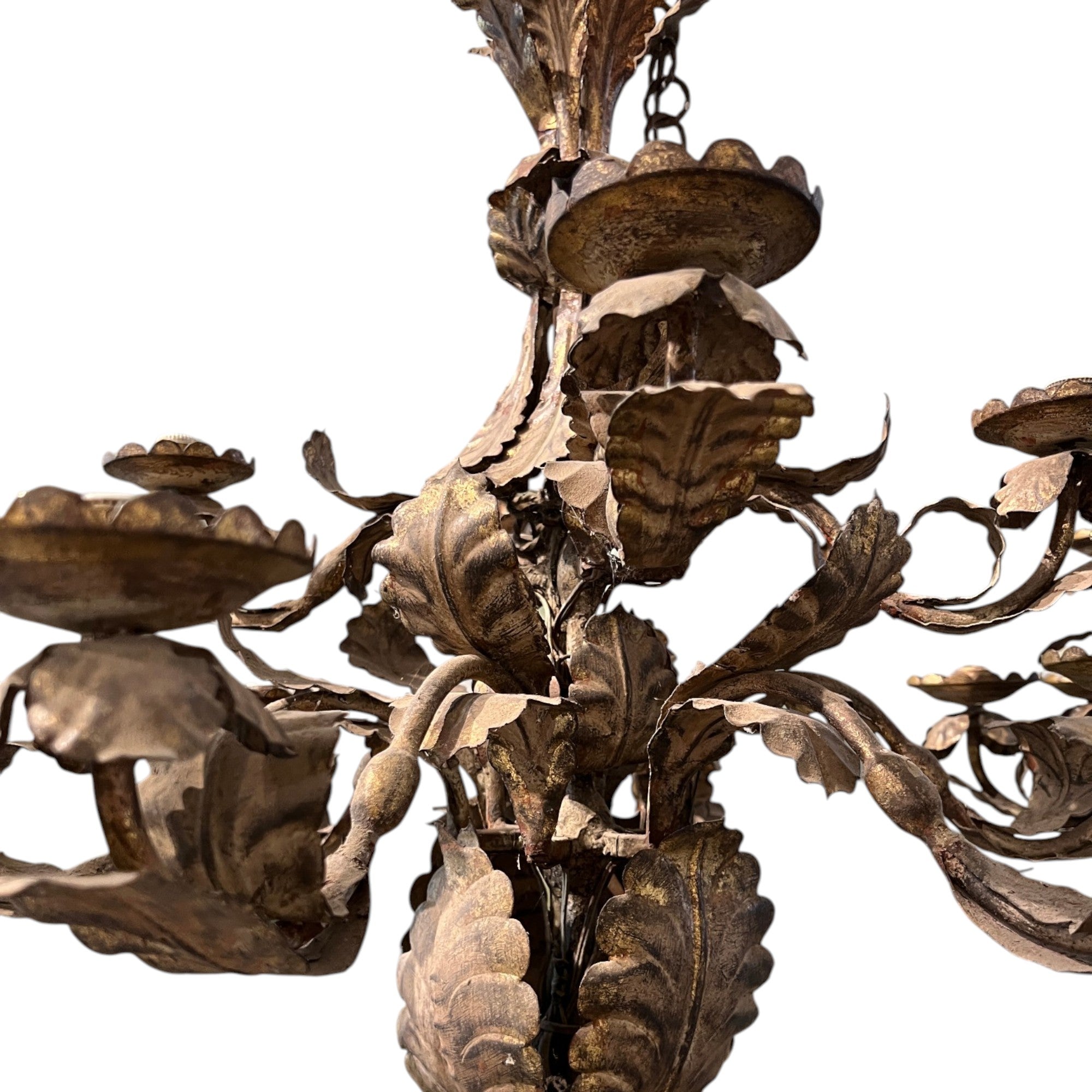 18th Century Piemontese Tole Chandelier