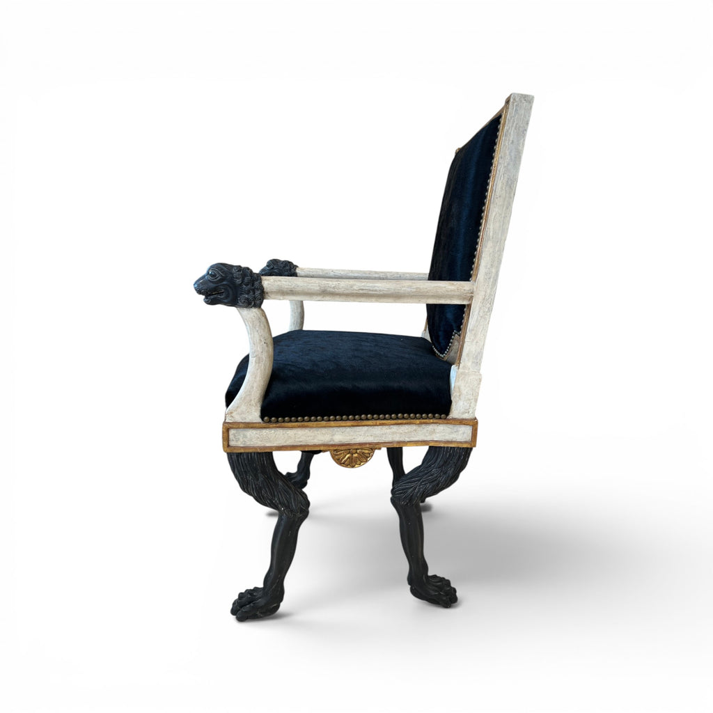 Italian Neoclassical Armchair with Detailed Carving