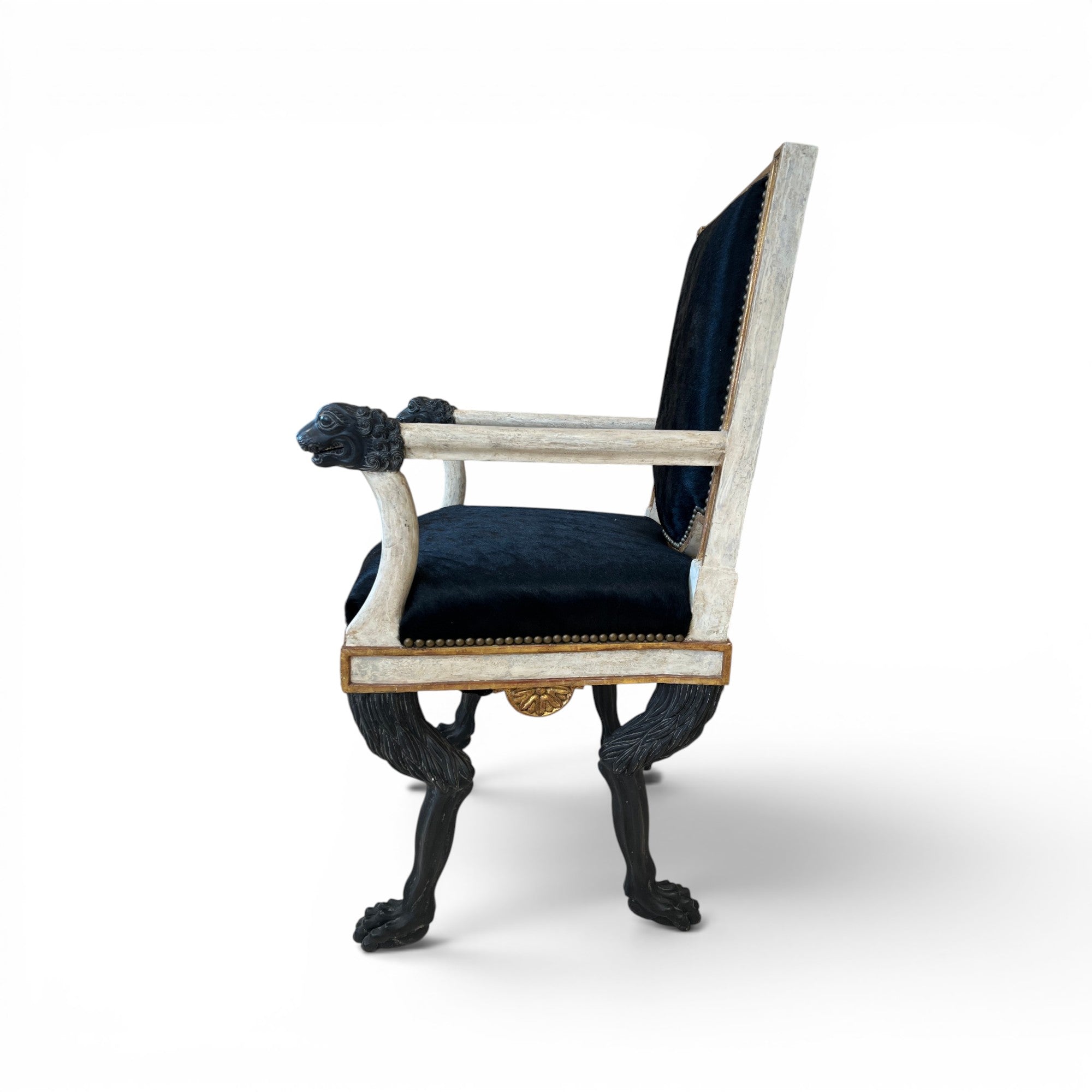 Italian Neoclassical Armchair with Detailed Carving