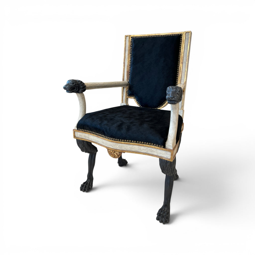 Italian Neoclassical Armchair with Detailed Carving
