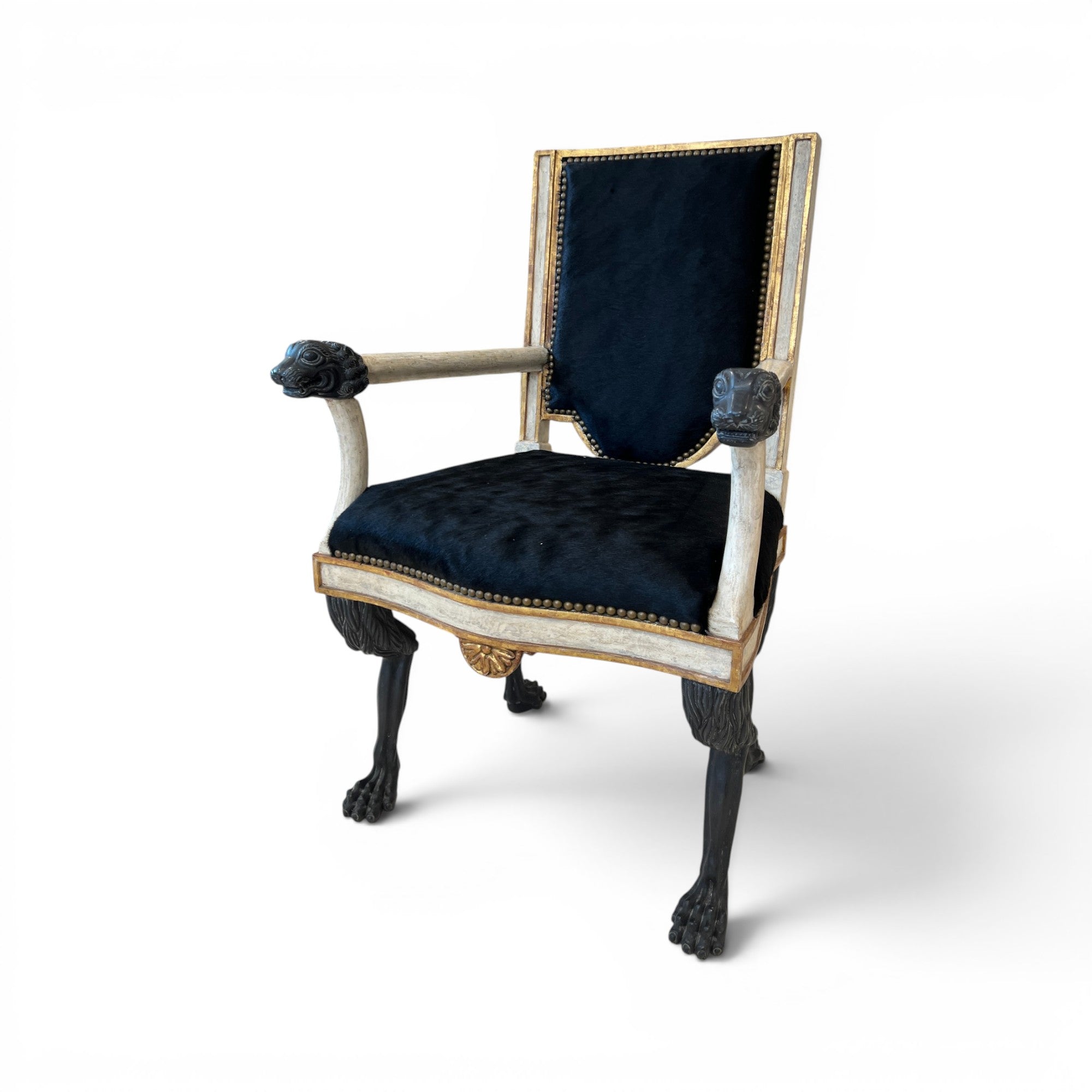 Italian Neoclassical Armchair with Detailed Carving