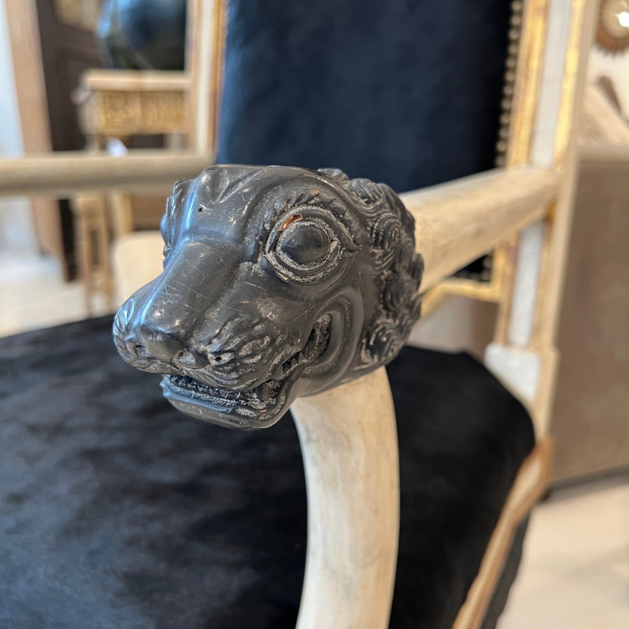 Italian Neoclassical Armchair with Detailed Carving