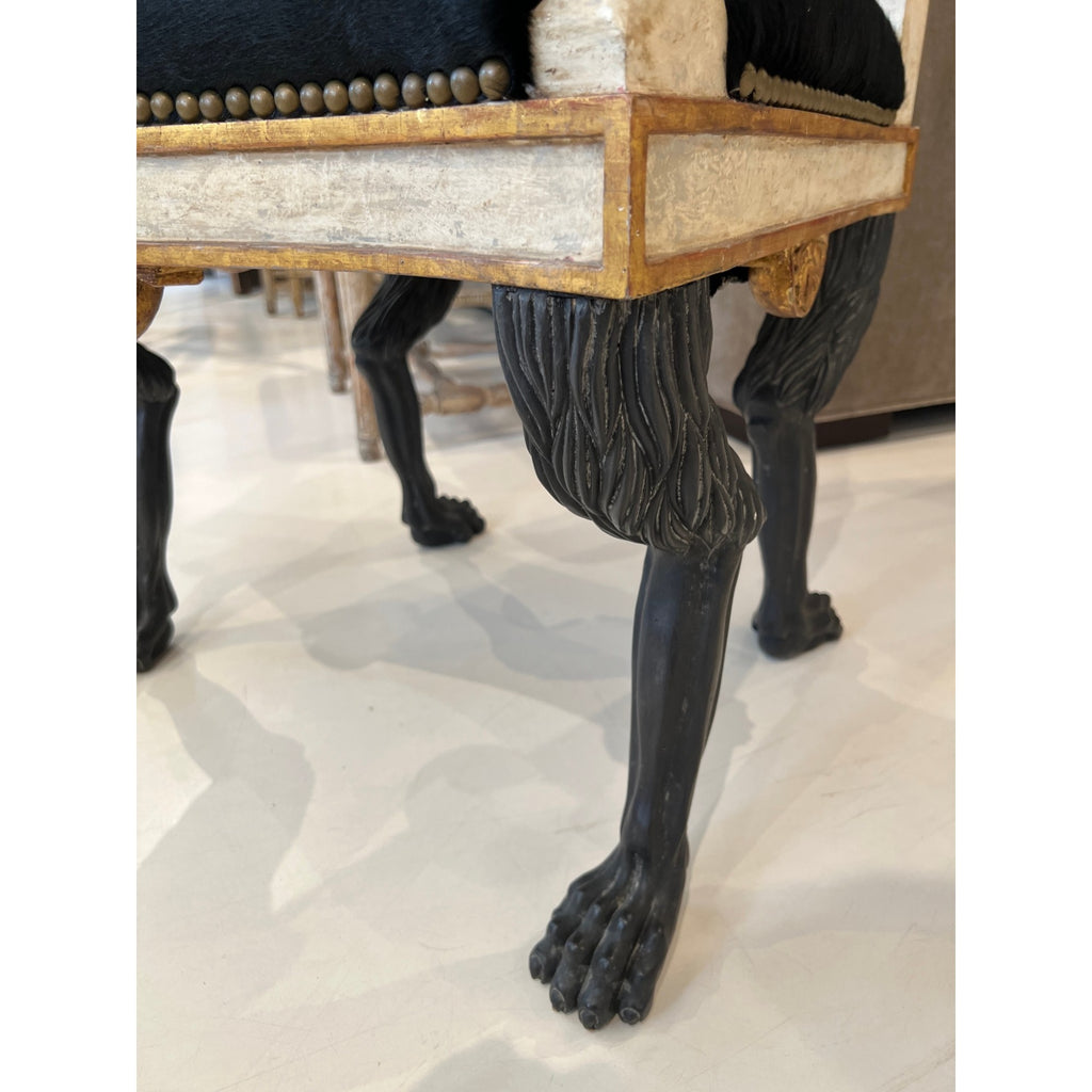 Italian Neoclassical Armchair with Detailed Carving