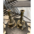 19th Century Belgian Pair of Heavy Bronze Candlesticks