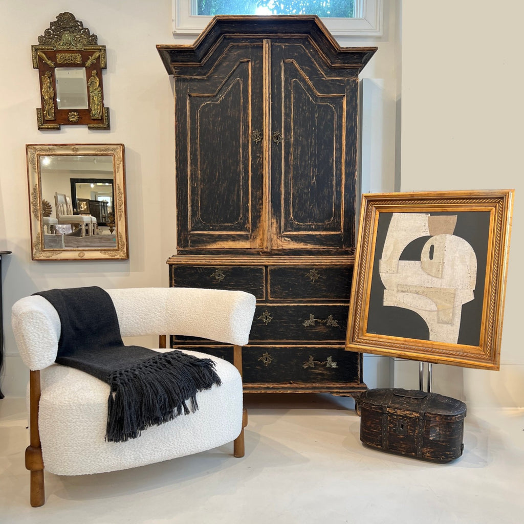 18th Century Swedish Gustavian Black Cabinet or Buffet