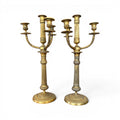 Early 20th Century Brass Pair of Candelabras
