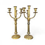 Early 20th Century Brass Pair of Candelabras