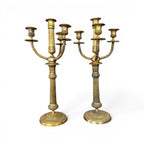 Early 20th Century Brass Pair of Candelabras