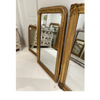19th Century French Louis Philippe Gold Mirror with Flowers - Med/Lg