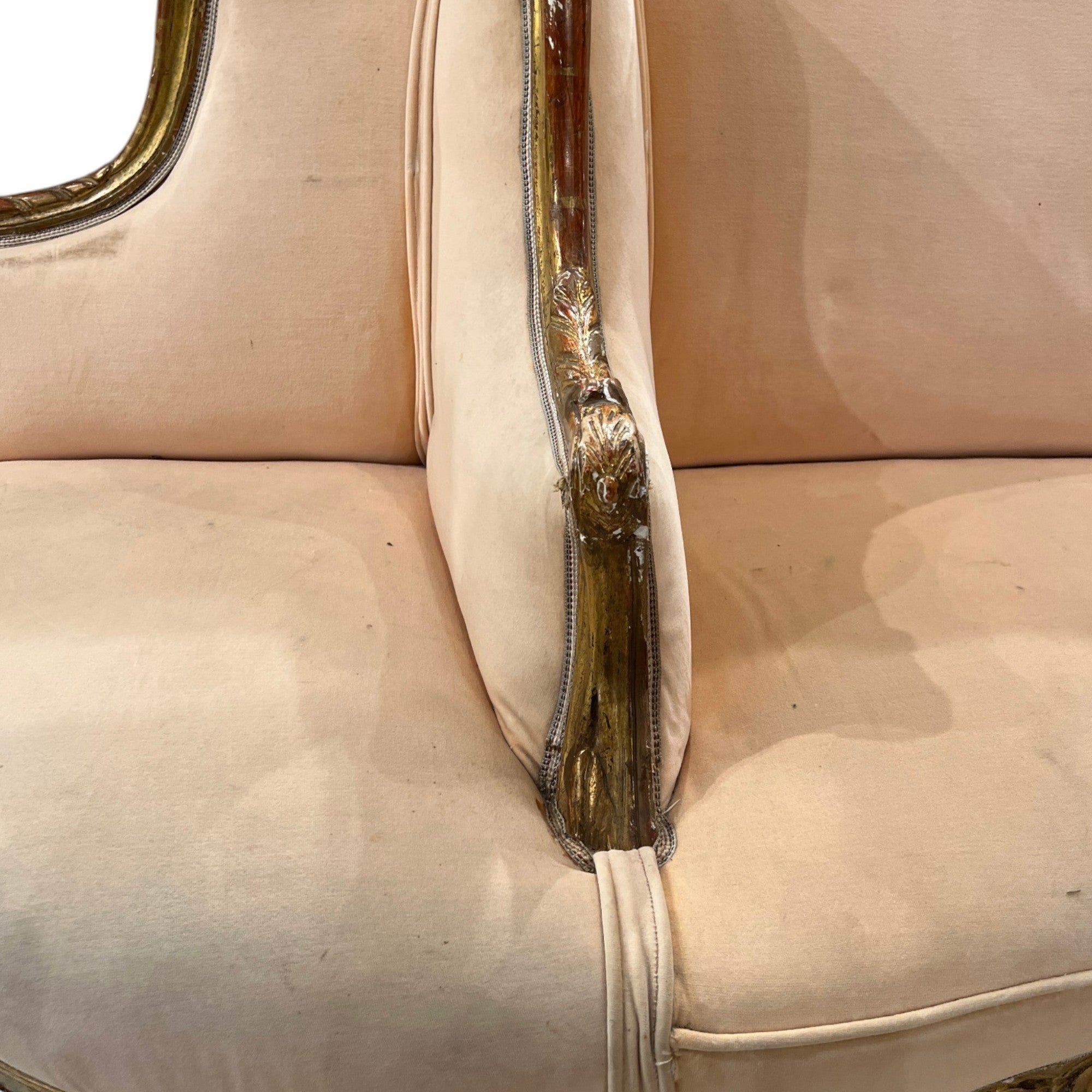 19th Century Swedish 3 Seat Giltwood Banquette