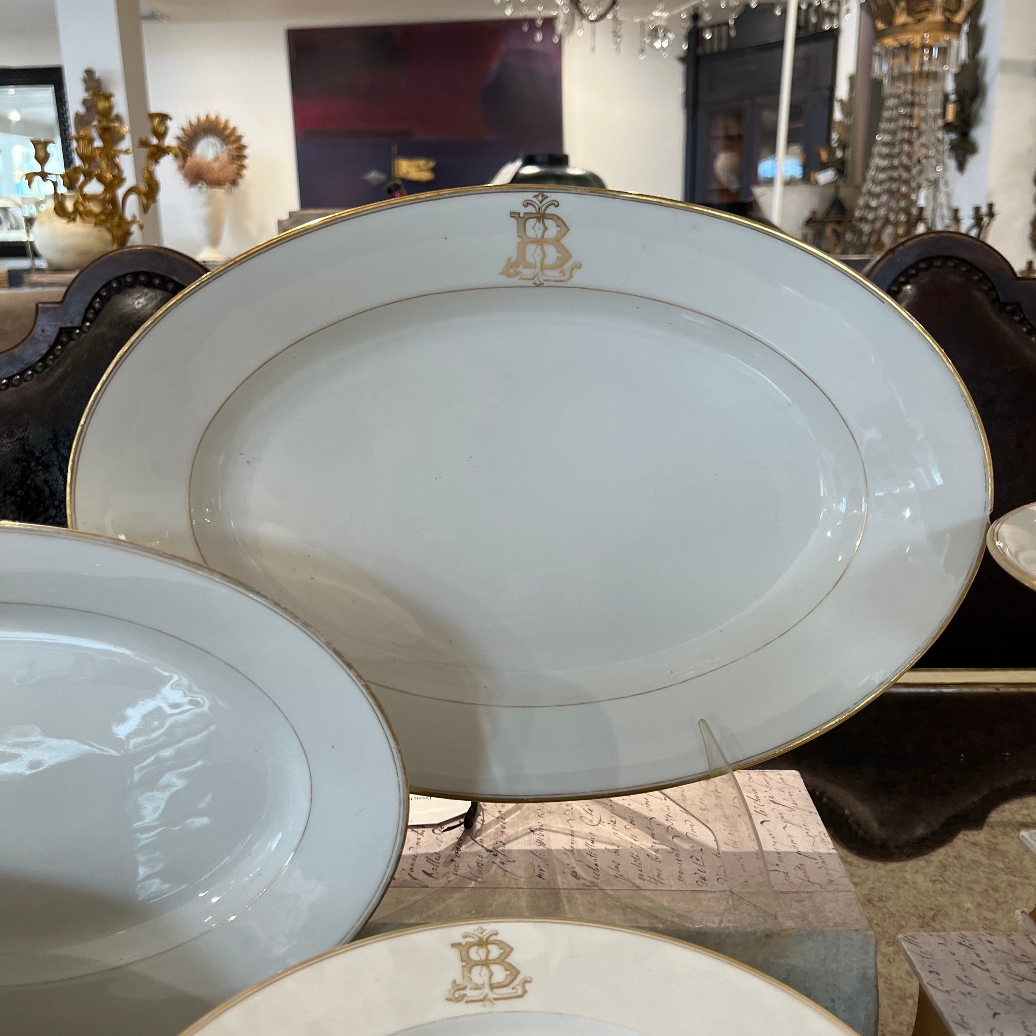 French Monogrammed "B" China Service