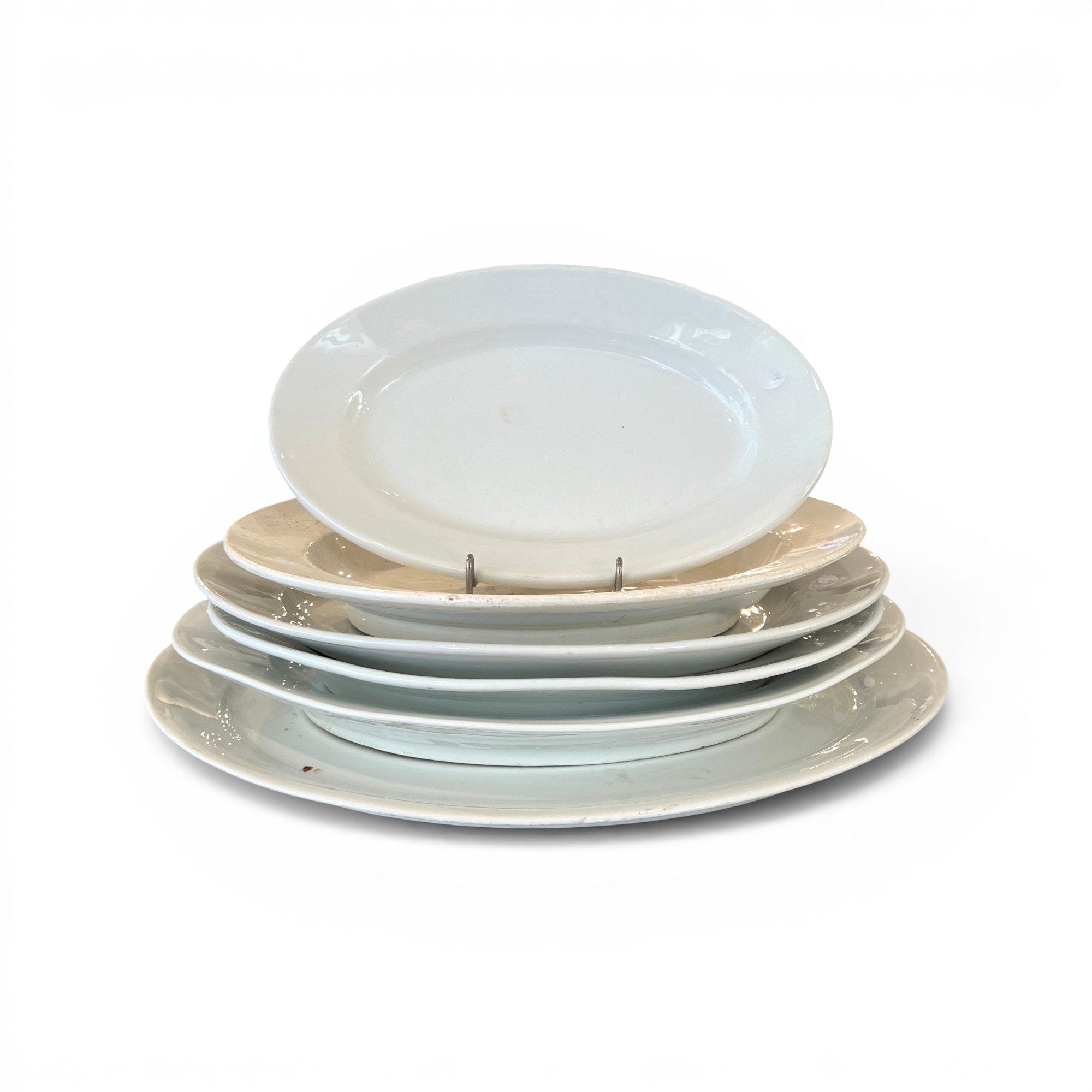19th Century European Antique White Ironstone Platters