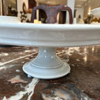 19th Century European White Ironstone Cake Plate