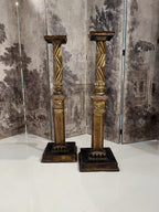 Antique Italian Column Fragment Candlesticks