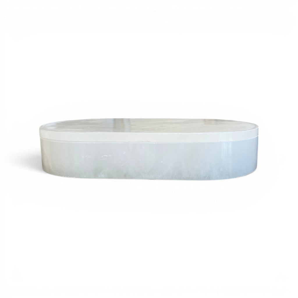 Large Alabaster Oval Box