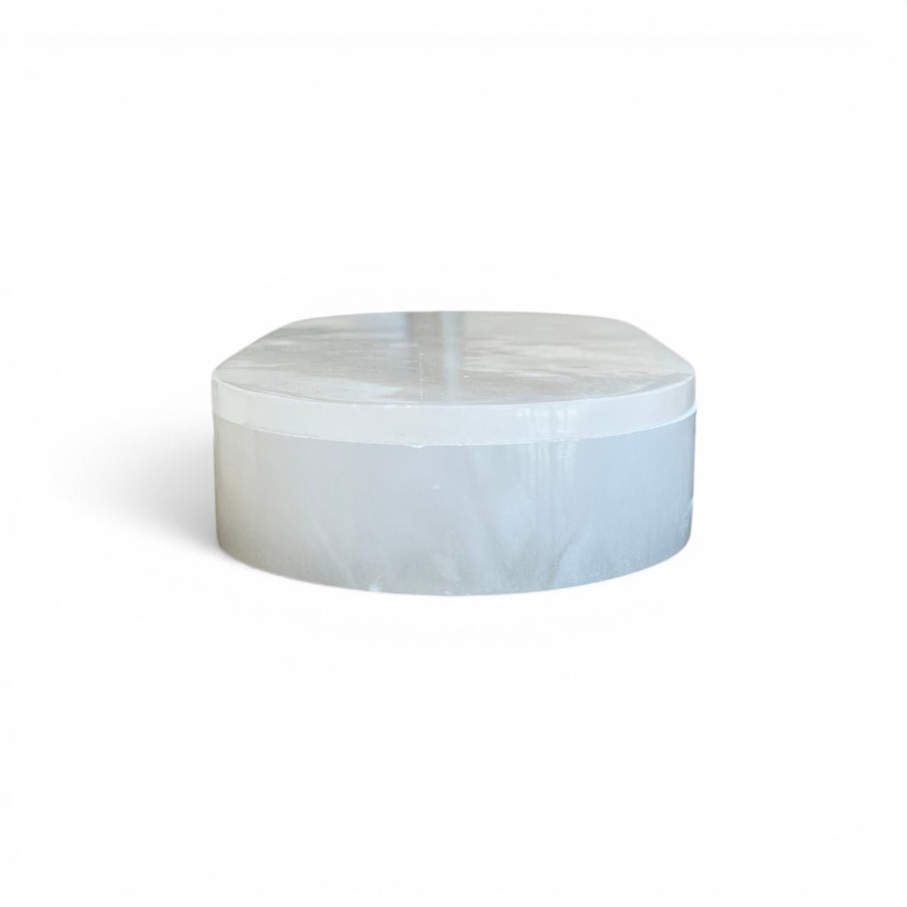 Large Alabaster Oval Box