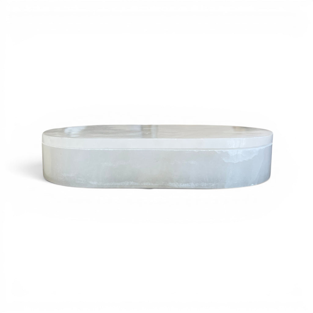 Large Alabaster Oval Box