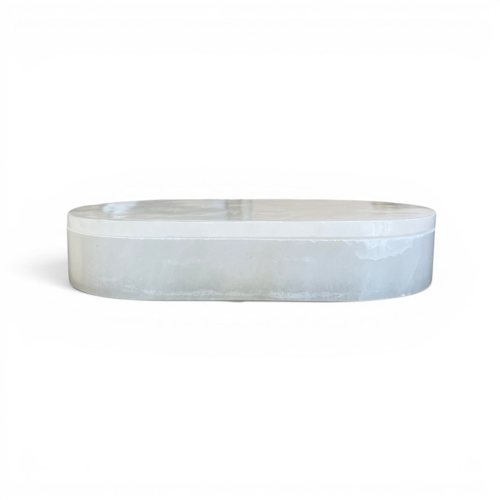 Large Alabaster Oval Box