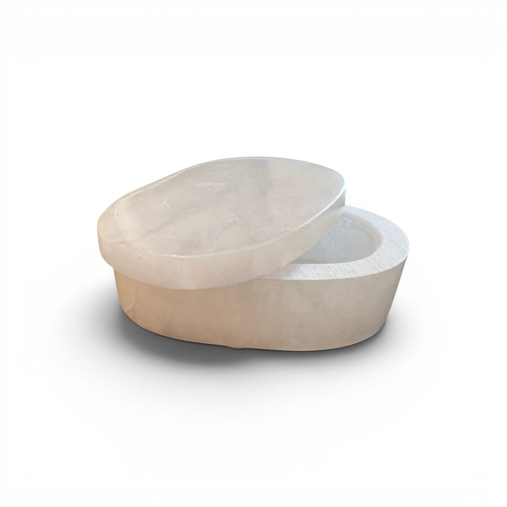 Small Alabaster Oval Box