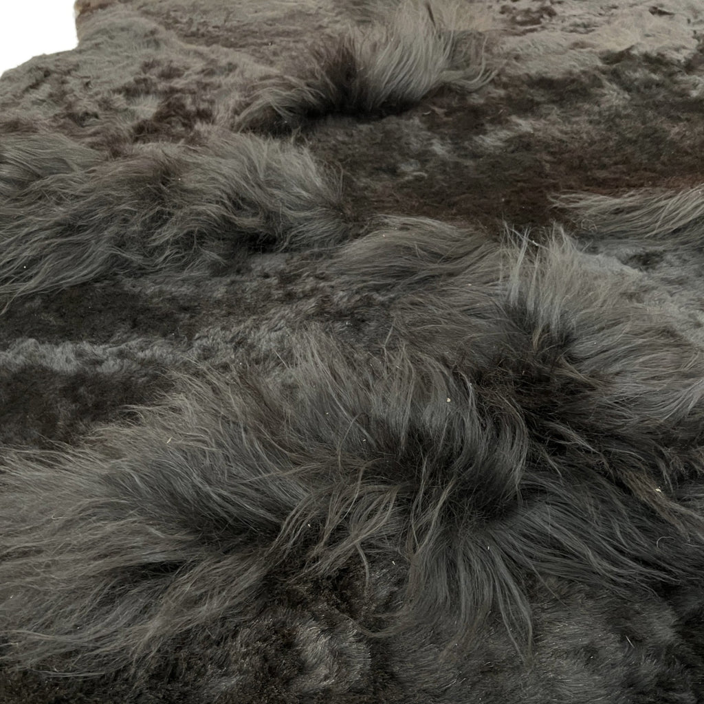 High-Low Black Sheepskin Rug