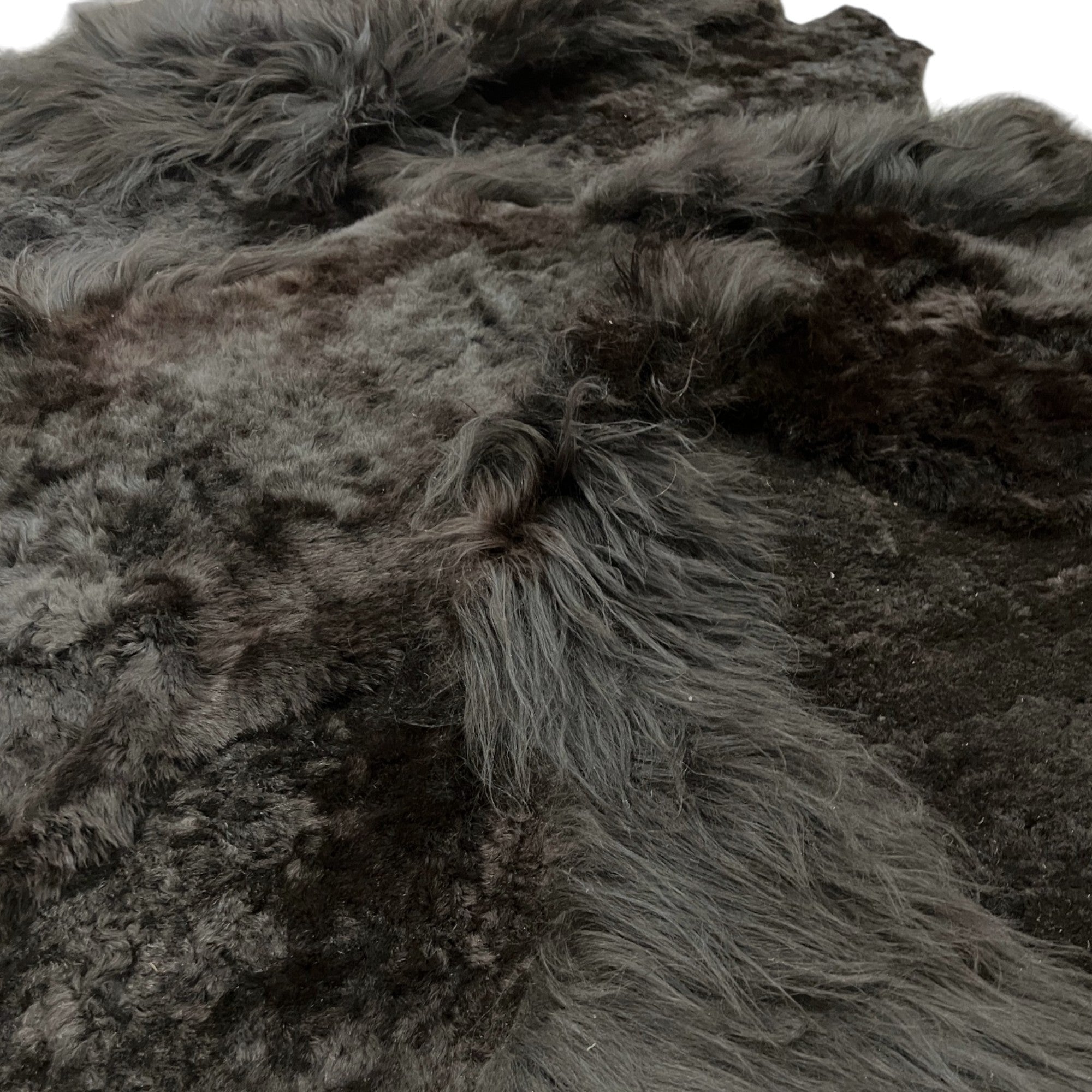 High-Low Black Sheepskin Rug