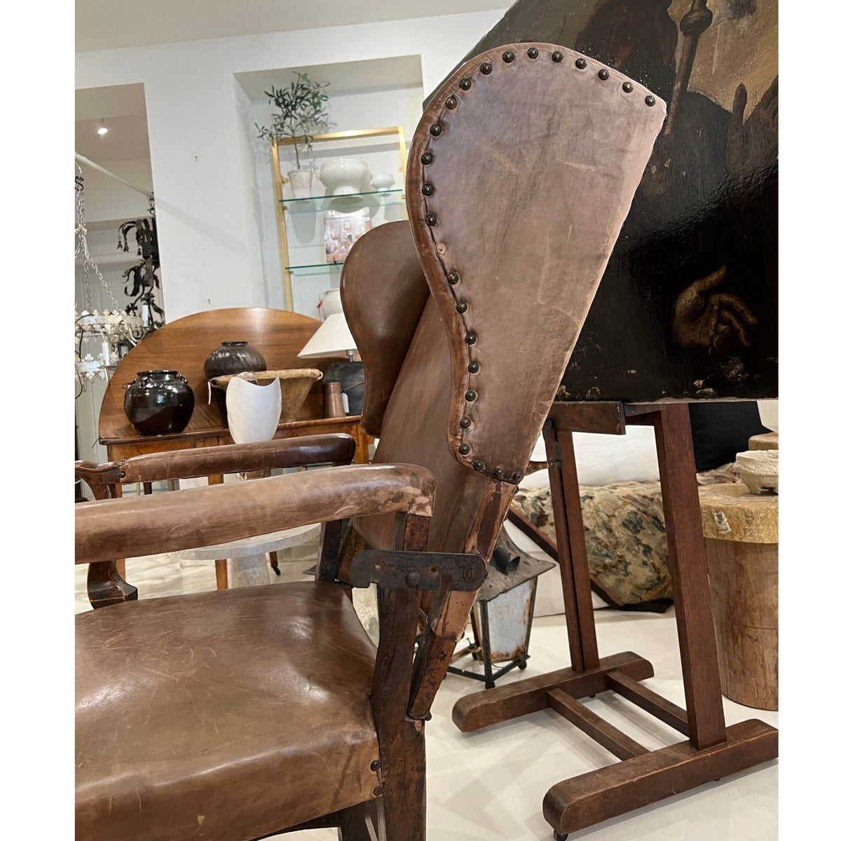 18th Century French Leather Reclining Chair