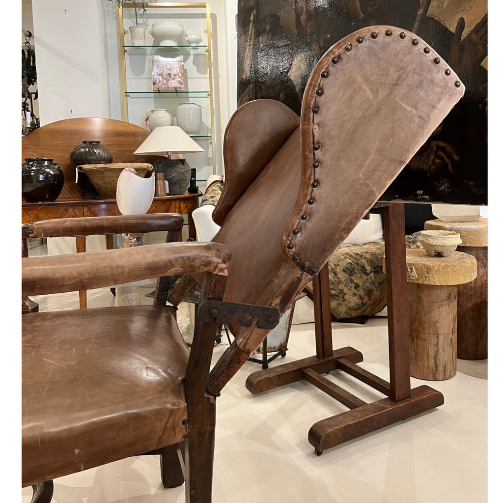 18th Century French Leather Reclining Chair
