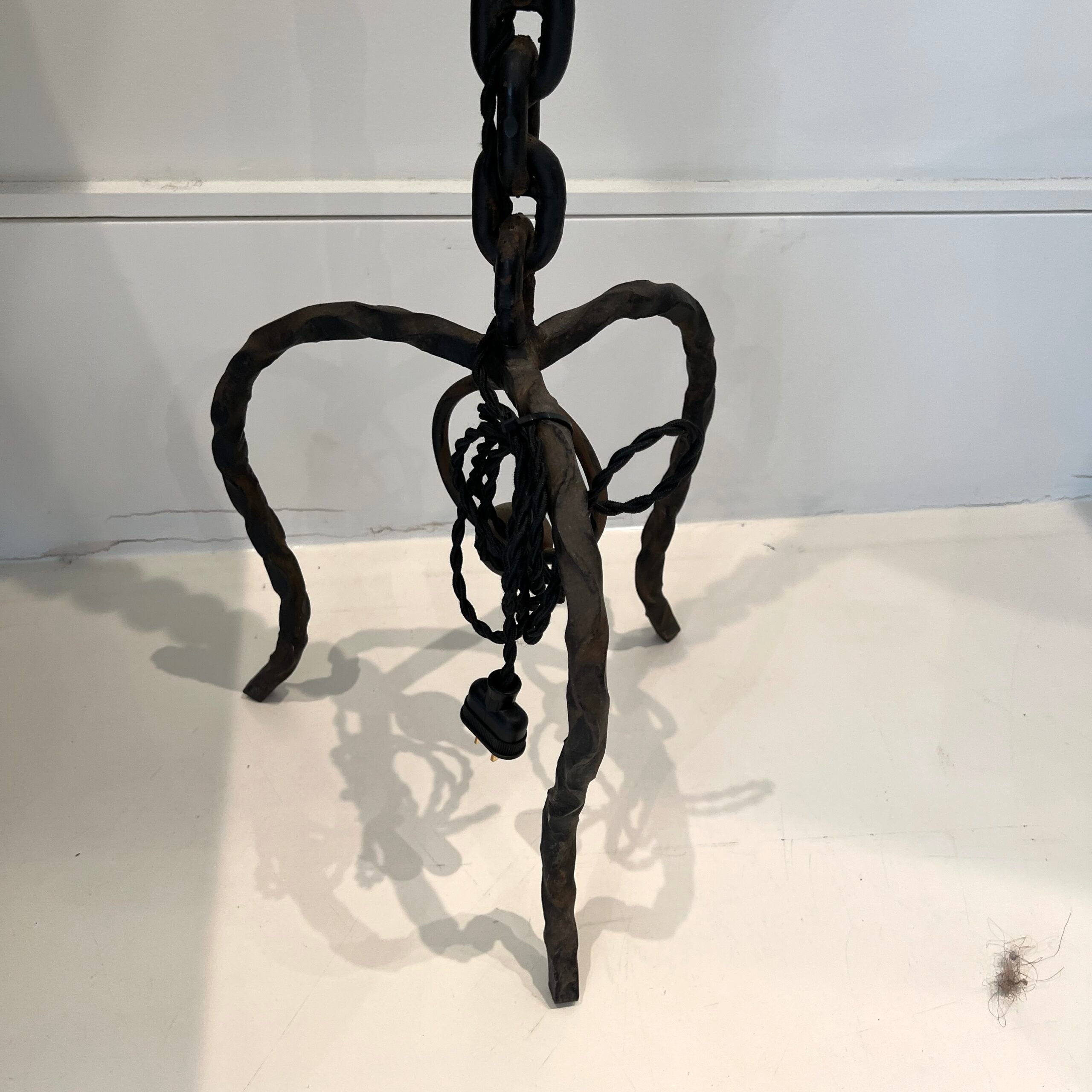 Vintage Black Chain Link Floor Lamp