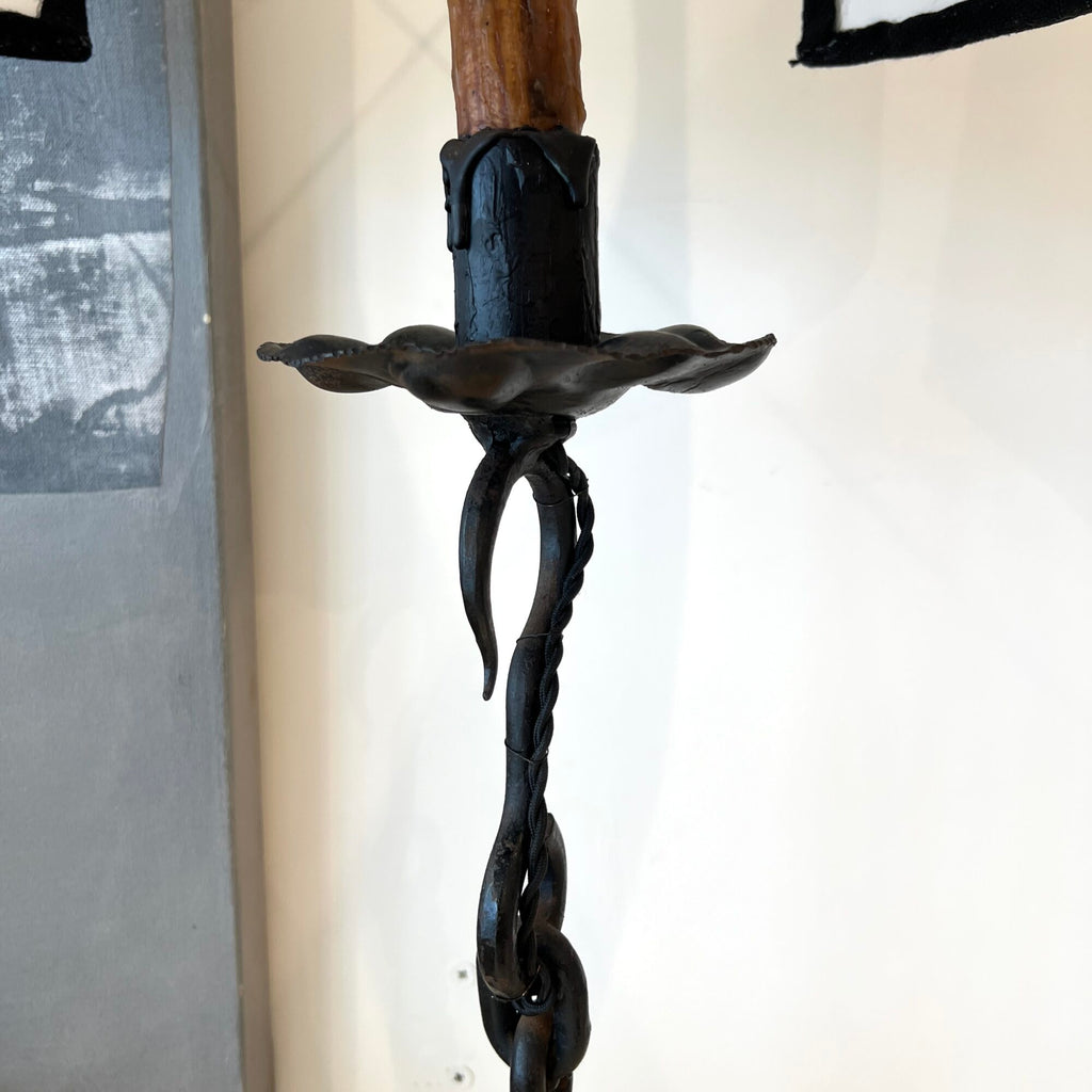 Vintage Black Chain Link Floor Lamp