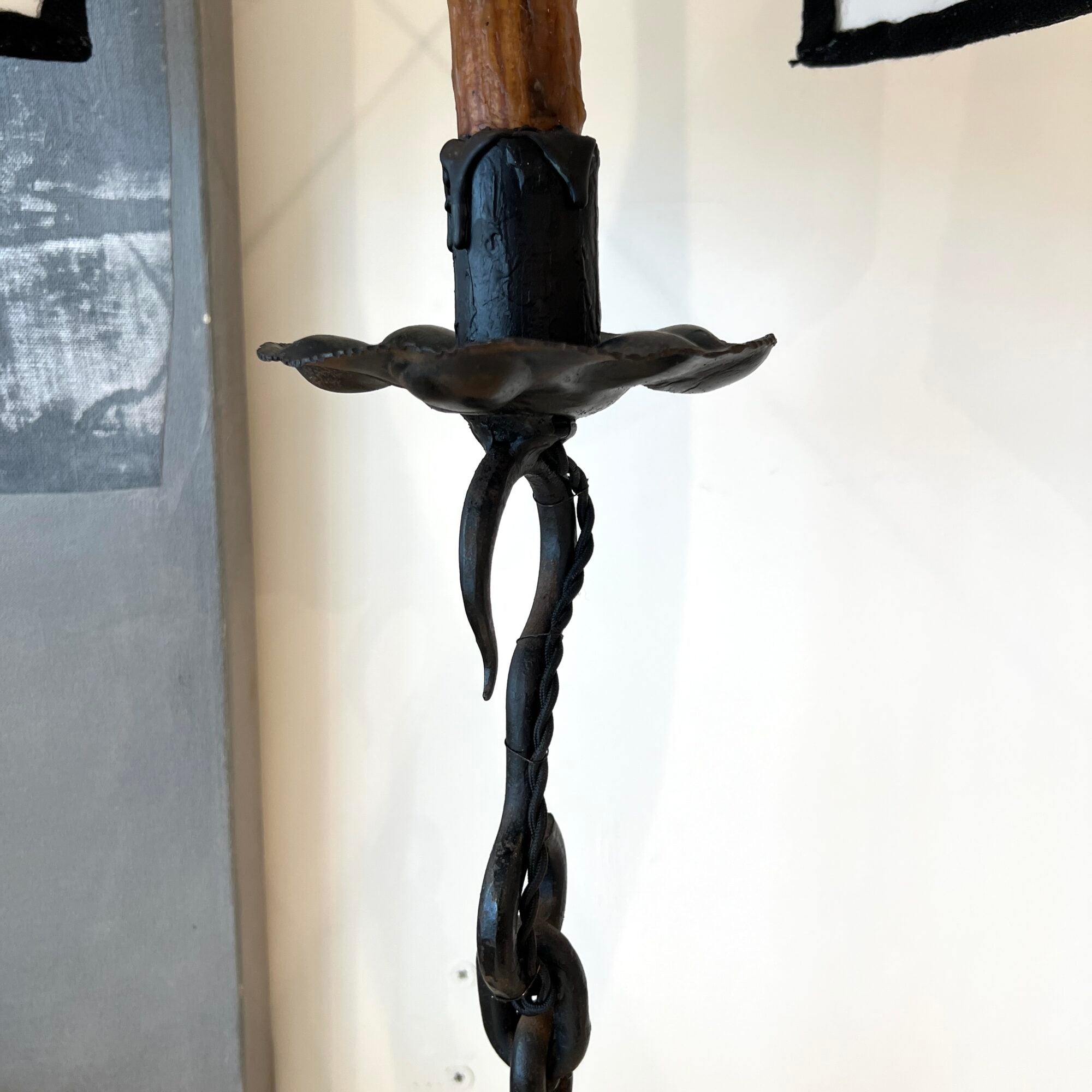 Vintage Black Chain Link Floor Lamp