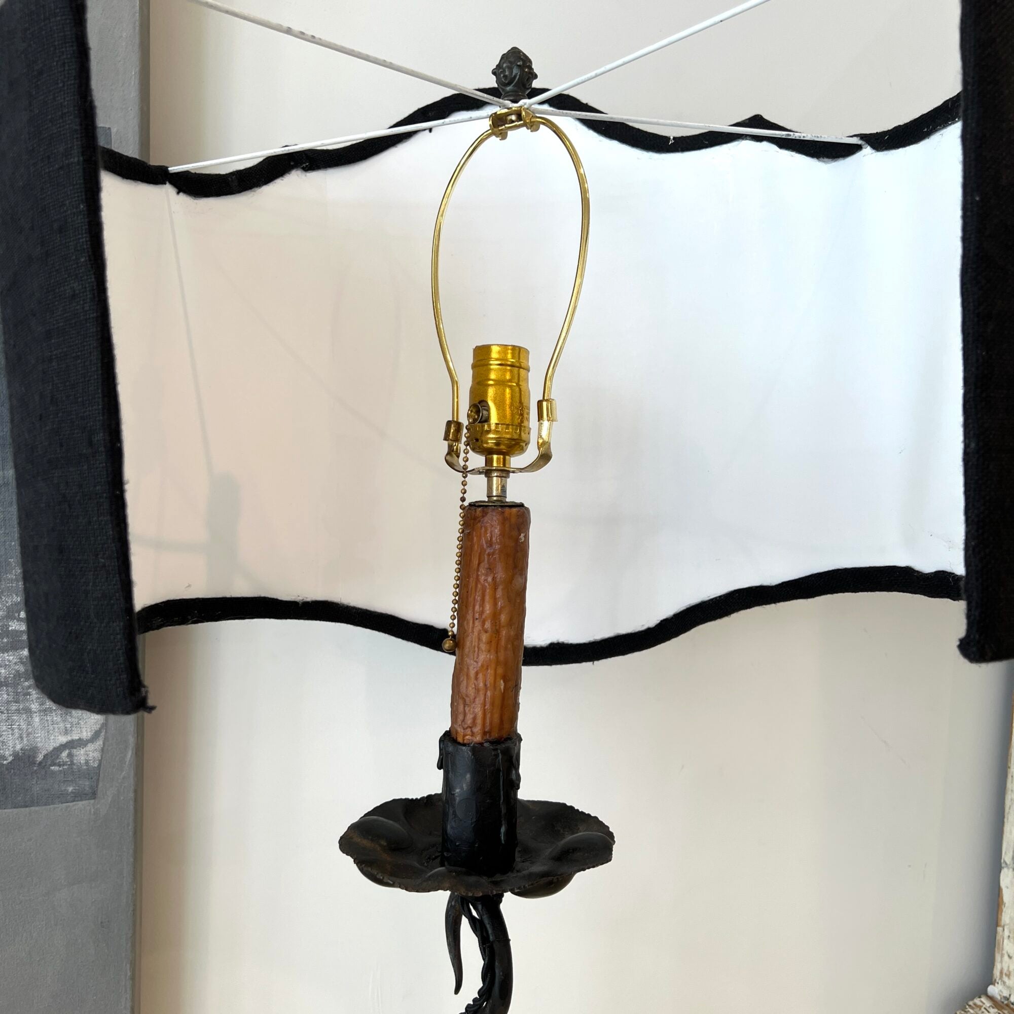 Vintage Black Chain Link Floor Lamp