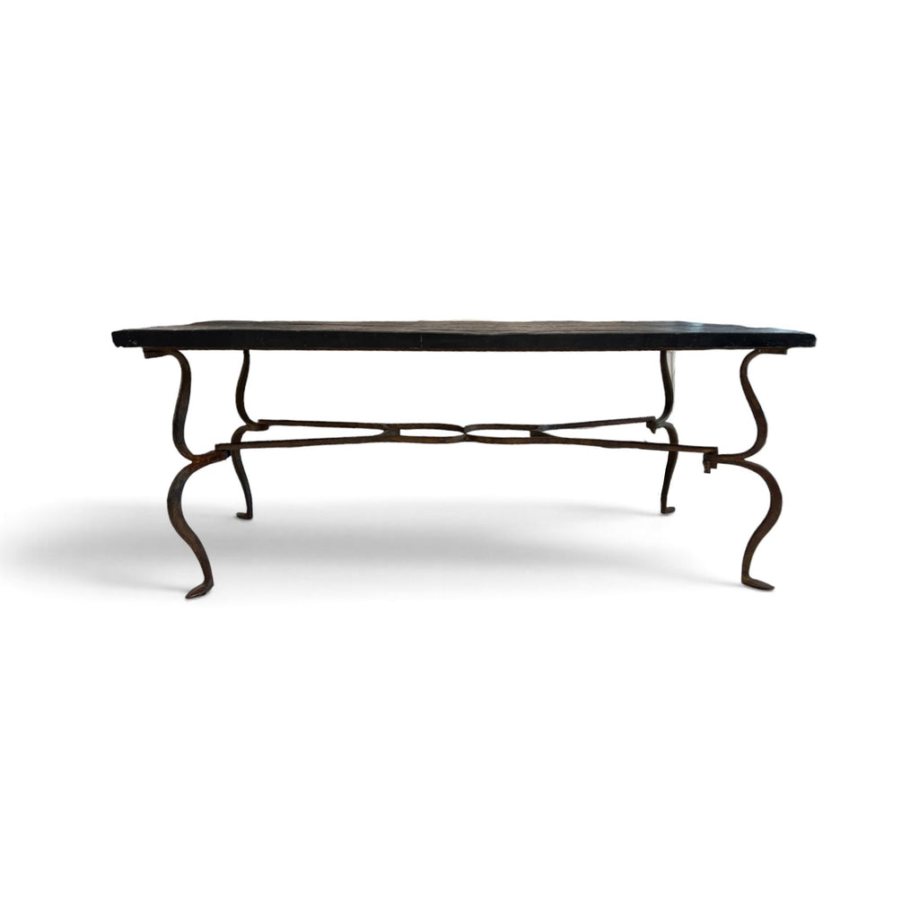 19th Century French Bronze Dore Table with Slate Top