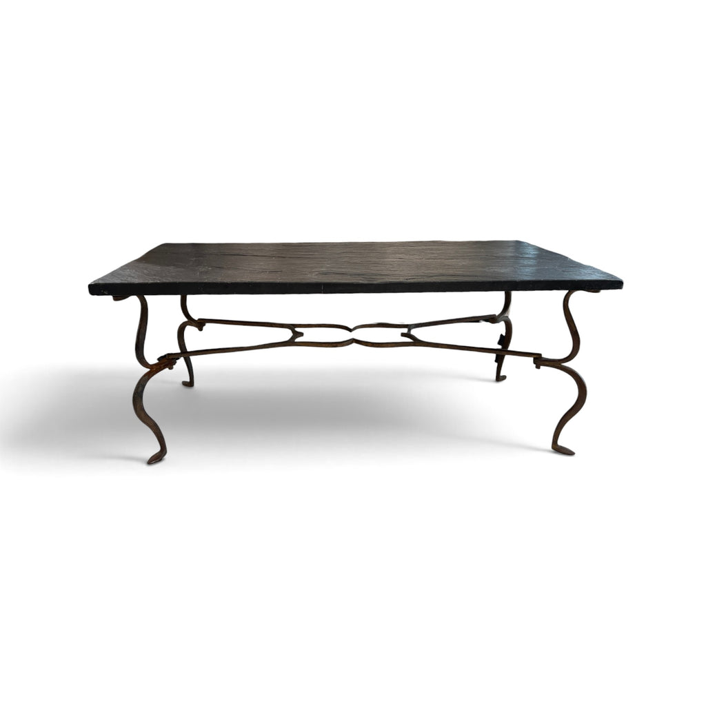 19th Century French Bronze Dore Table with Slate Top