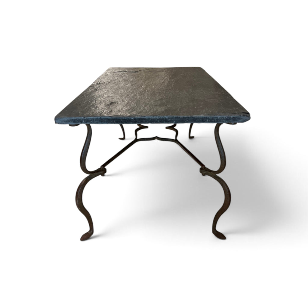 19th Century French Bronze Dore Table with Slate Top