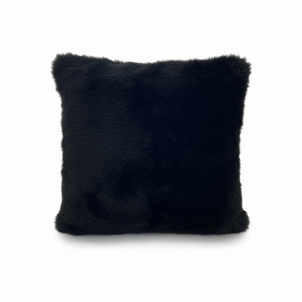 Black Fur Pillow